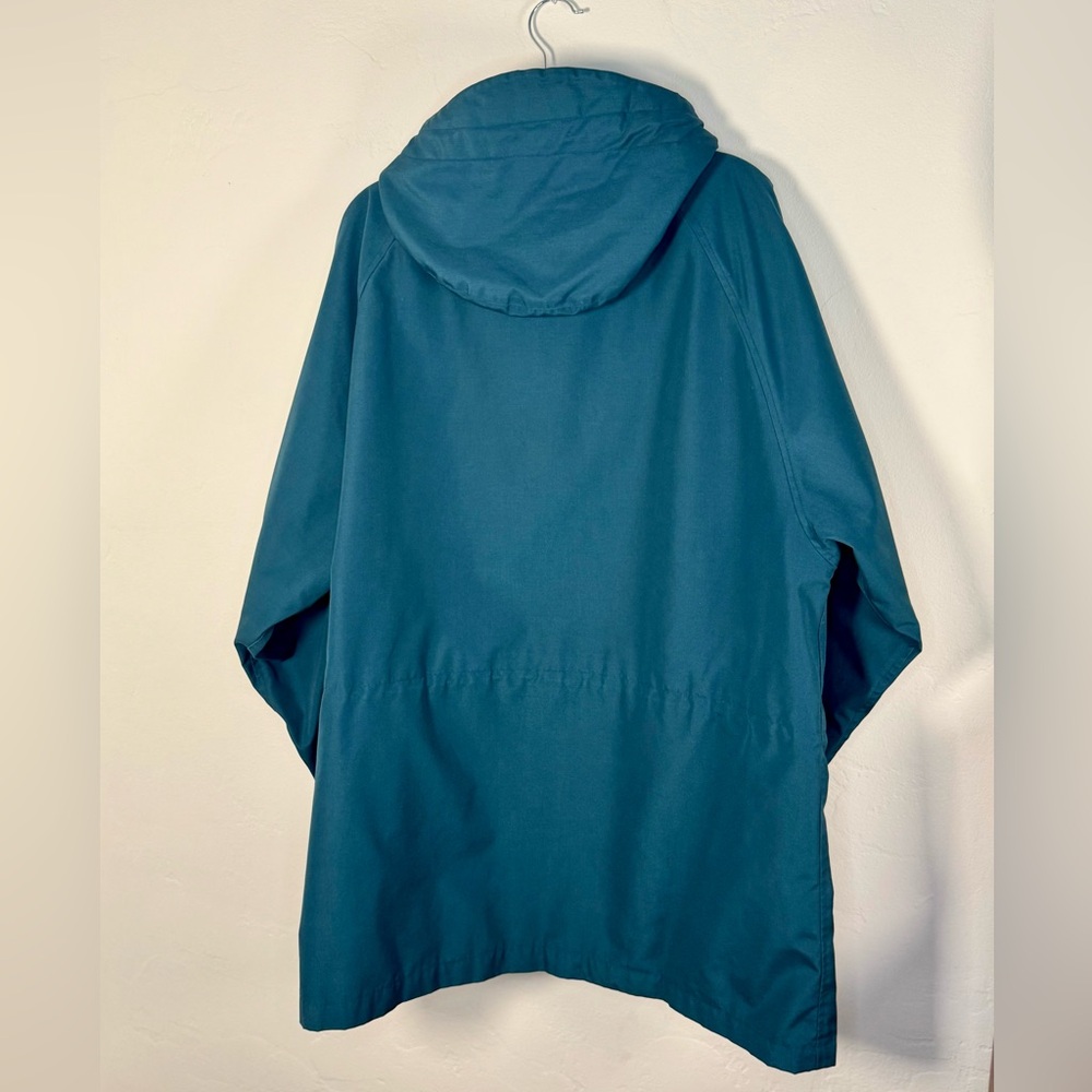 Vintage Eddie Bauer Teal Parka Jacket L Flannel Lined - Picture 3 of 13